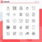 Set of 25 Modern UI Icons Symbols Signs for home, chandelier, mobile, ring, diamond