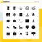 Set of 25 Modern UI Icons Symbols Signs for interface, balance, love, time, business