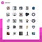 Set of 25 Modern UI Icons Symbols Signs for internet, computing, graduate, strategy, document