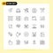 Set of 25 Modern UI Icons Symbols Signs for marketing, communication, stare, buzz, ui