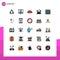 Set of 25 Modern UI Icons Symbols Signs for meeting, services, online, premium, performance