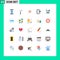 Set of 25 Modern UI Icons Symbols Signs for mobile advertising, media, technology, digital campaign, nature