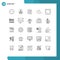 Set of 25 Modern UI Icons Symbols Signs for network, ethernet, coffee, connection, loves