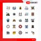 Set of 25 Modern UI Icons Symbols Signs for network, pills, thinking, medical, business