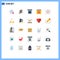 Set of 25 Modern UI Icons Symbols Signs for new, add, chart, user, interface