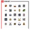 Set of 25 Modern UI Icons Symbols Signs for party, audio, night, progress, management