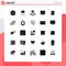 Set of 25 Modern UI Icons Symbols Signs for passpoet, basketball, technology, basket, folder