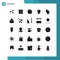 Set of 25 Modern UI Icons Symbols Signs for pencile, education, clock, head, dialog