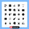 Set of 25 Modern UI Icons Symbols Signs for private, funding, wound, financing, hand