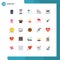 Set of 25 Modern UI Icons Symbols Signs for production, management, pipe, line, waste