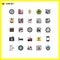 Set of 25 Modern UI Icons Symbols Signs for programmer, develop, transfer, coding, halloween