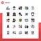 Set of 25 Modern UI Icons Symbols Signs for response, love, financial, estimation, paper