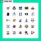 Set of 25 Modern UI Icons Symbols Signs for skiff, sail, online, money, cash