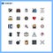 Set of 25 Modern UI Icons Symbols Signs for star, christmas, farming, box, healthcare
