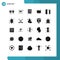 Set of 25 Modern UI Icons Symbols Signs for statistic, model, server, chart, data