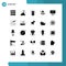 Set of 25 Modern UI Icons Symbols Signs for thank, greeting, can, users, group