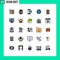 Set of 25 Modern UI Icons Symbols Signs for ticket, internet, sweet, globe, phone