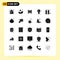 Set of 25 Modern UI Icons Symbols Signs for travel, idea, woofer, fintech, fintech innovation