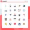 Set of 25 Modern UI Icons Symbols Signs for truck, shipping, ecommerce, delivery, fire work