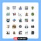 Set of 25 Modern UI Icons Symbols Signs for user, page, presentation, document, crime
