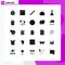 Set of 25 Modern UI Icons Symbols Signs for vegetable, pumpkin, user, food, music