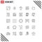 Set of 25 Modern UI Icons Symbols Signs for virus, bomb, egg, document, news