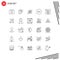 Set of 25 Modern UI Icons Symbols Signs for world, internet, management, design, next