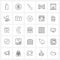 Set of 25 UI Icons and symbols for city, building, tool, tower, server