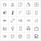 Set of 25 Universal Line Icons of jigsaw, avatar, badge, profile, avatar