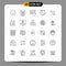 Set of 25 Vector Lines on Grid for line, development, computers, design, keyboard