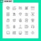 Set of 25 Vector Lines on Grid for web, design, preparatory, coding, love