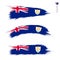 Set of 3 grunge textured flag of Anguilla