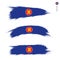 Set of 3 grunge textured flag of ASEAN