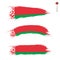 Set of 3 grunge textured flag of Belarus