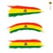 Set of 3 grunge textured flag of Bolivia