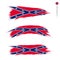 Set of 3 grunge textured flag of Confederate
