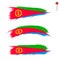 Set of 3 grunge textured flag of Eritrea