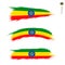 Set of 3 grunge textured flag of Ethiopia