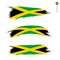 Set of 3 grunge textured flag of Jamaica