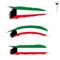 Set of 3 grunge textured flag of Kuwait