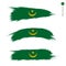 Set of 3 grunge textured flag of Mauritania