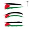 Set of 3 grunge textured flag of Palestine