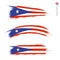 Set of 3 grunge textured flag of Puerto Rico