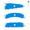 Set of 3 grunge textured flag of Somalia