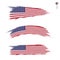 Set of 3 grunge textured flag of USA