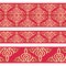 Set of 3 Kazakh and Kyrgyz ornamental borders with diamond template.