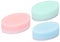 Set of 3 multicolored oval bath sponges