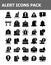 Set of 30 alert, warning icons pack solid style