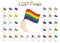 Set of 34 LGBT, sexual and gender tendencies pride flags