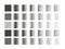 Set of 35 square stipple pattern for design. Tile spots